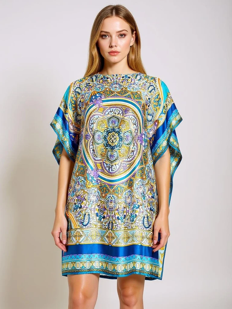 Pareo Afrodyta Royalfashion – pisano pareo do kolen, ki ga navdihuje Italija