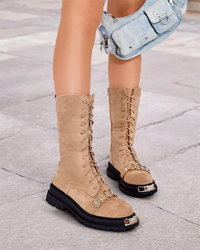 Royalfashion Ženski škornji s čipkami Werces