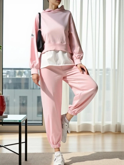 Royalfashion Ženski bombažni set z vložkom podobnim srajci