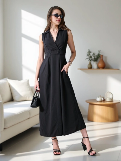 Royalfashion Ženska brezrokavnica z zavihanjem v vratnem izrezu Bizness