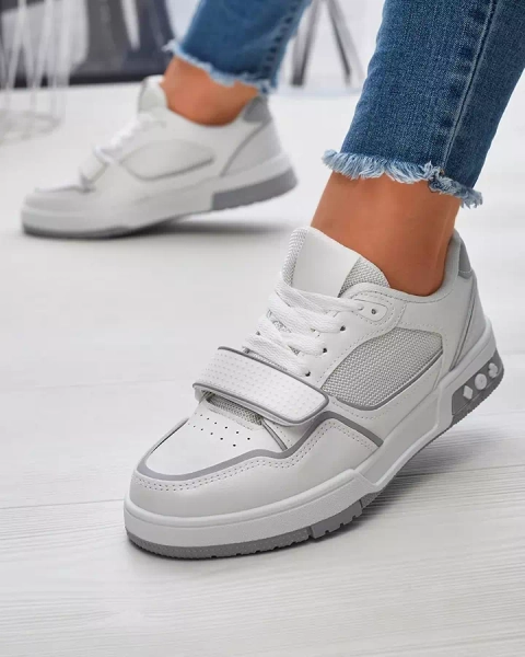 Royalfashion Sportowe sneakersy damskie w biało- szarym kolorze Xirrat