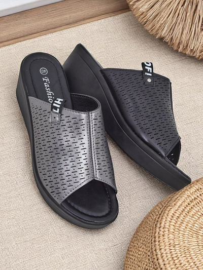 Royalfashion Ženski natikači s peto Luna Wedge