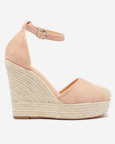 Royalfashion Różowe damskie sandały na koturnie Meylasi