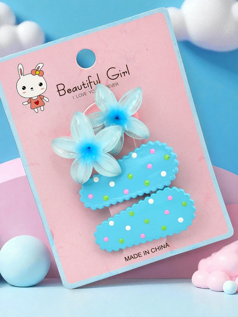 Komplet sponk za lase z motivom cvetja