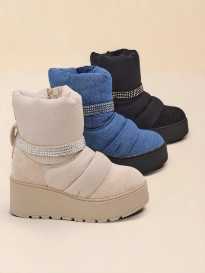 Royalfashion Ženski zimski čevlji z wedge peto Renosi