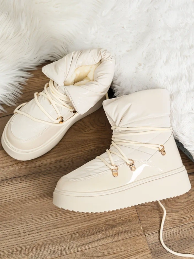 Royalfashion Ženski snežni škornji v krem barvi Dabenda
