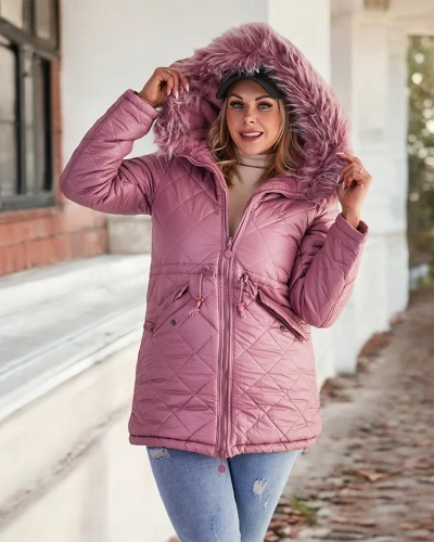 Royalfashion Ženska obojestranska jakna v roza barvi