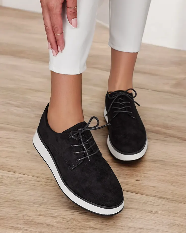 Royalfashion Ženski škornji Gori z vezalkami