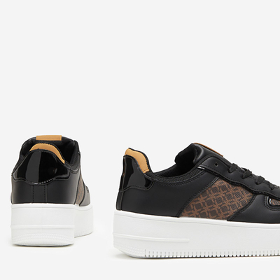 Royalfashion Czarne damskie buty sportowe z printem Glou