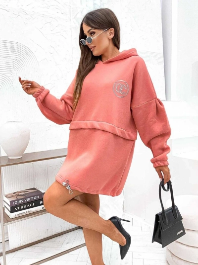 Royalfashion Ženska pamučna minica s kapuljačom