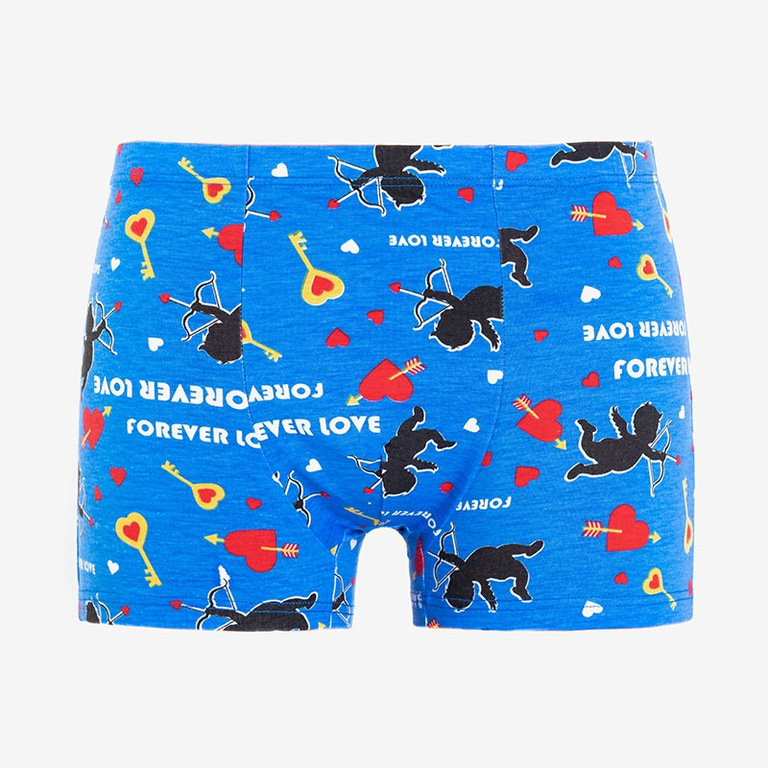Royalfashion Niebieskie męskie bokserki z printem