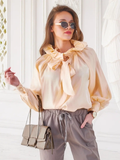 Royalfashion Šimrava ženska srajca z okrasnim ovratnikom