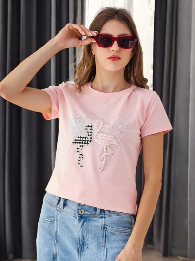 Royalfashion Ženska bombažna majica Flaming Love
