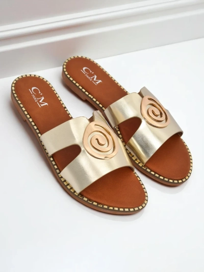 Royalfashion ženski natikači z ravnim podplatom Glam Bliss