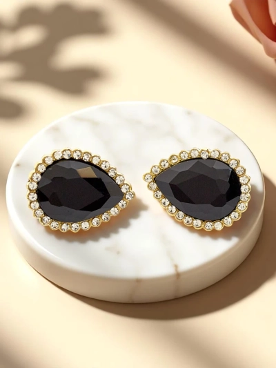 Royalfashion Ženski uhančki na clip z kristali in cirkoni