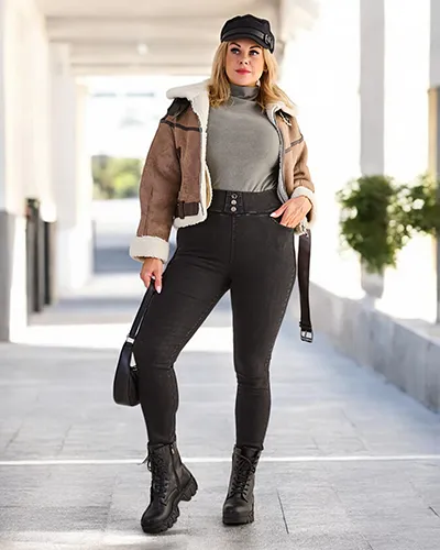 Royalfashion Pamučne ženske PLUS VELIČINE treggings hlače