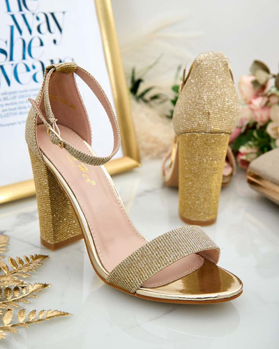 Royalfashion Ženski sandali z brokatnim vložkom Etotta