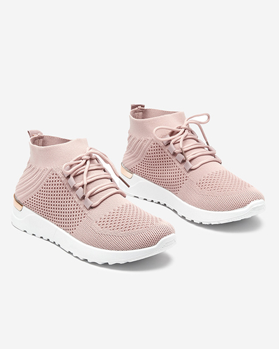 Royalfashion Damskie różowe tkaninowe buty sportowe Bamggy