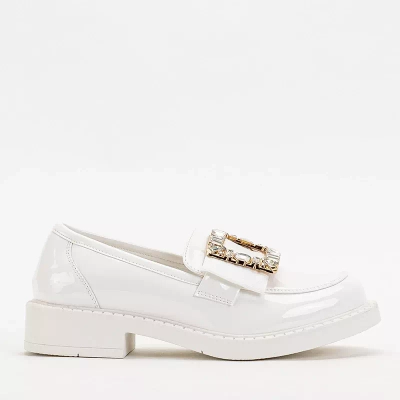 OUTLET Białe damskie półbuty z kryształkami Iolara - Obuwie