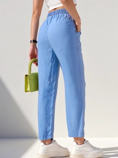 Royalfashion Ravne ženske hlače iz tkanine 7/8