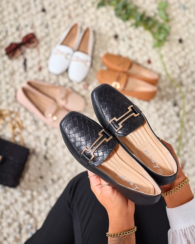 Royalfashion Czarne damskie mokasyny Bulerol