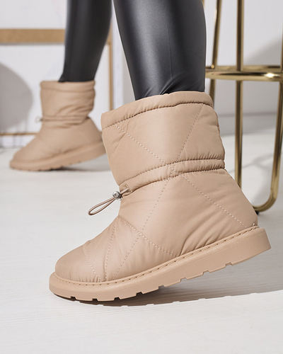 Royalfashion Jasnobrązowe damskie ocieplane buty a'la śniegowce Kaliolen