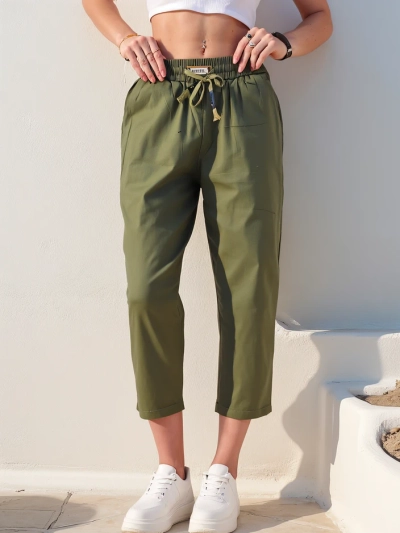 Royalfashion Ravne ženske tkaninske hlače 7/8