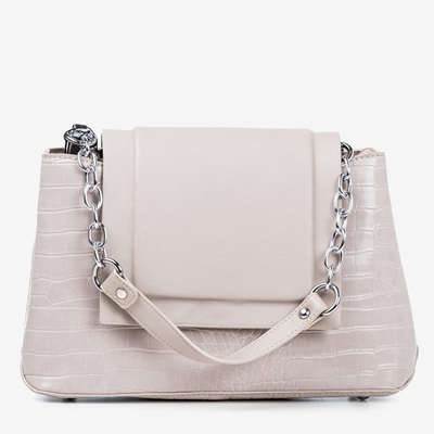 Royalfashion Szara damska torebka ze zwierzęcym tłoczeniem