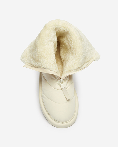 Royalfashion Beżowe damskie buty a'la śniegowce Tirigga