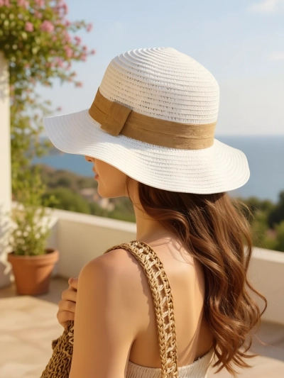 Royalfashion Ženski slamnik z okrasnim trakom Whisper