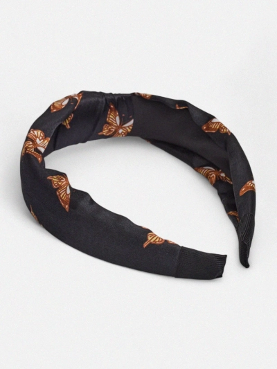 Royalfashion Naglavna preveza za lase s karirastim vzorcem in metulji Butterfly Weave