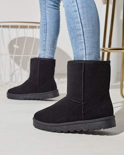 Royalfashion Damskie ocieplane eko-zamszowe buty a'la śniegowce w czarnym kolorze Xetik