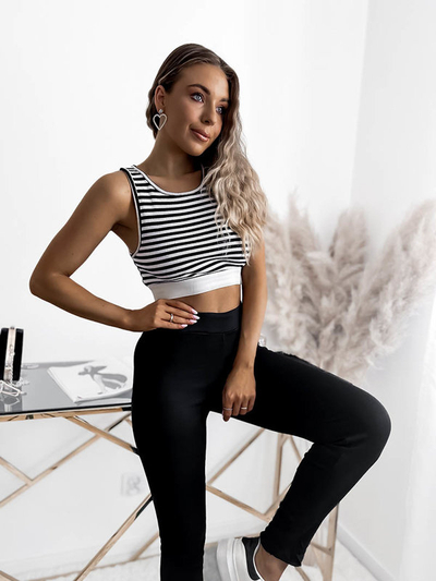 Royalfashion Legginsy damskie w kolorze czarnym