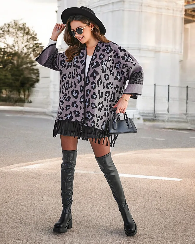 Royalfashion Ženski pončo s printom