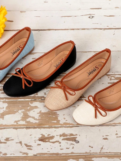 Royalfashion Ženska balerinka s bleščicami in pentljo Aramie