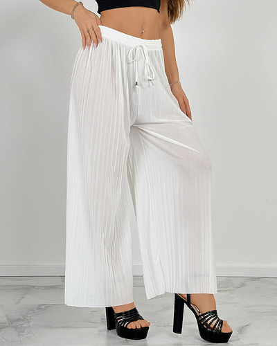Royalfashion Ženske široke plisirane hlače