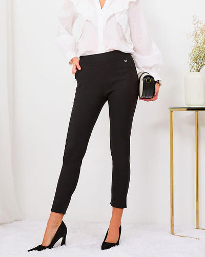 Royalfashion Črne ženske gamaše iz eko usnja a'la bells