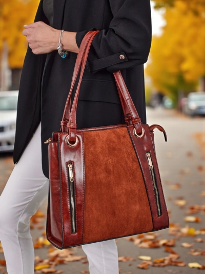 Ženska shopper torba iz eko usnja Silent Raven