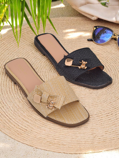 Royalfashion Ženske slamnate natikače Sandali Aurelia