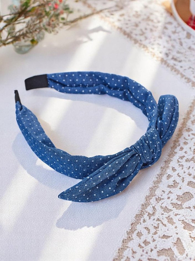 Royalfashion naglavni trak s pikčastim mašnjom Lilka