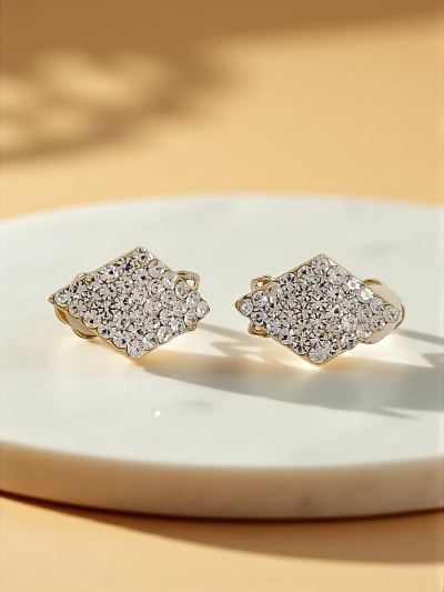 Royalfashion ženski uhani s sponko in cirkoni