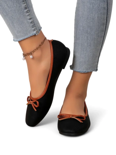 Royalfashion Ženska balerinka s bleščicami in pentljo Aramie