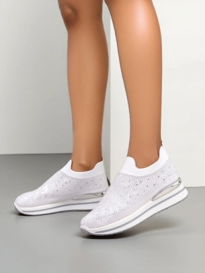 Royalfashion Ženske fabric slip-on športne čevlje z rhinestones Adeq