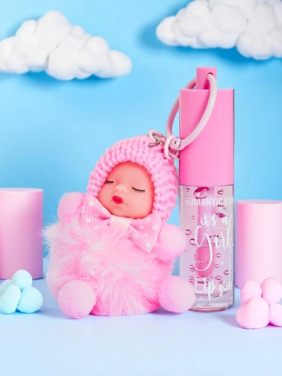 Otroški lip gloss z lutko Svetlo roza
