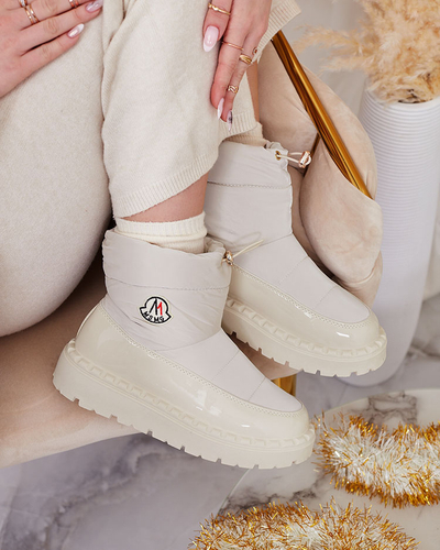 Royalfashion Ženski snežni škornji v krem barvi Ireda