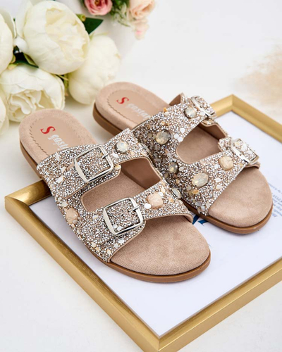 Royalfashion Ženske japonke z zaponkami in cirkoni Monnas