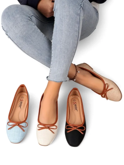 Royalfashion Ženska balerinka s bleščicami in pentljo Aramie