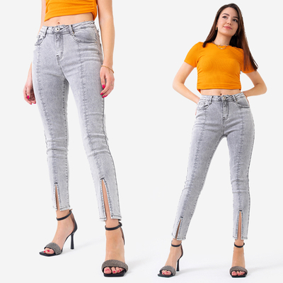 Royalfashion Szare jeansy damskie typu rurki