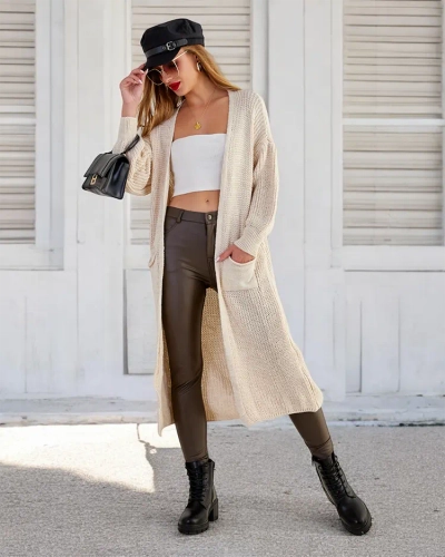 Royalfashion Ženski pleteni pulover s pregrinjalom