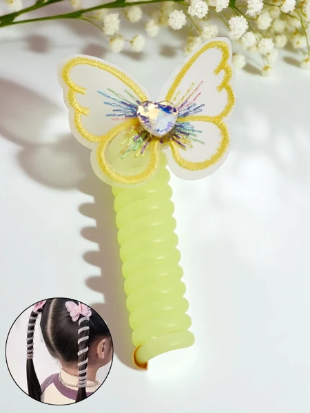 Royalfashion Elastična spiralna gumica za lase z metuljčkom Spring Butterfly